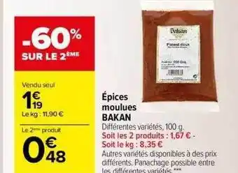 Épices moulues bakan