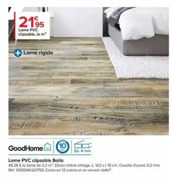 Castorama Goodhome lame pvc clipsable baila offre