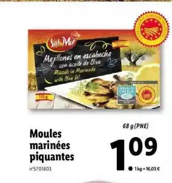 Lidl Moules marinées piquantes offre