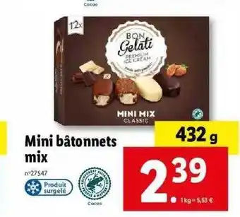 Lidl Bon gelati mini bâtonnets mix offre