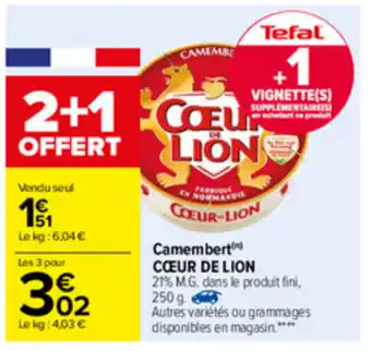 Carrefour Camembert Cœur De Lion offre