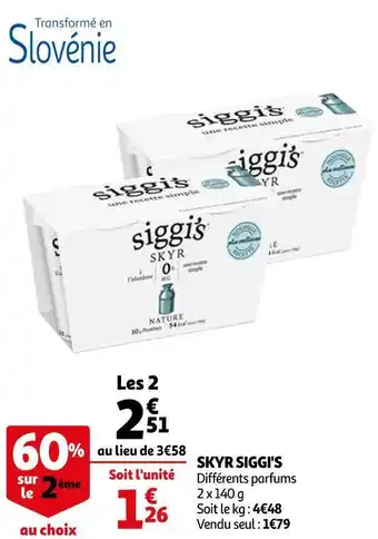 Auchan Siggi's skyr siggi's offre