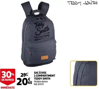 Auchan Sac à dos 1 compartiment teddy smith offre