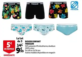 Auchan Freegun boxers enfant offre