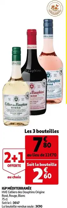 Auchan Celliers des dauphins igp méditerranée offre