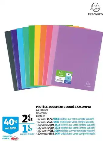 Auchan Exacompta protège-documents soudé exacompta offre