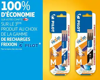 Auchan Pilot bon plan sur la gamme de recharges frixion de la marque pilot offre