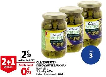 Auchan Auchan olives vertes dénoyautées offre