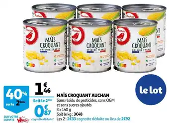 Auchan Auchan maïs croquant offre
