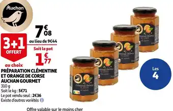 Auchan Auchan gourmet préparation clémentine et orange de corse offre