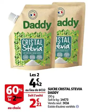 Auchan Daddy sucre cristal stevia offre