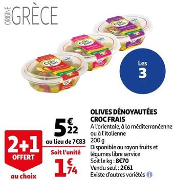 Auchan Croc frais olives dénoyautées offre