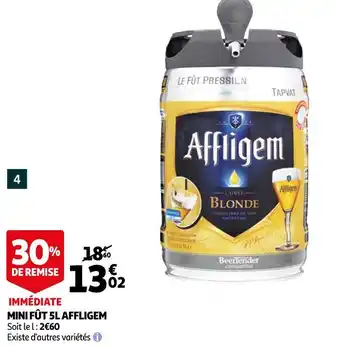 Auchan Affligem mini fût 5l offre
