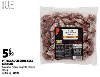 Auchan Auchan p'tits saucissons secs offre