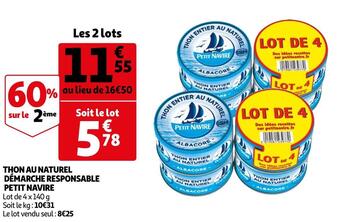 Auchan Petit navire thon au naturel démarche responsable offre