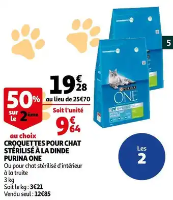 Auchan Purina one croquettes pour chat stérilisé à la dinde offre