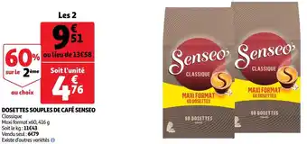 Auchan Senseo dosettes souples de café offre