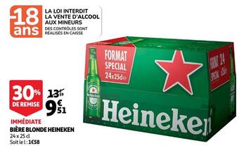 Auchan Heineken bière blonde offre