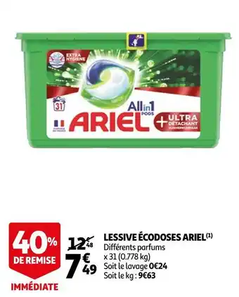 Auchan Ariel lessive écodoses offre