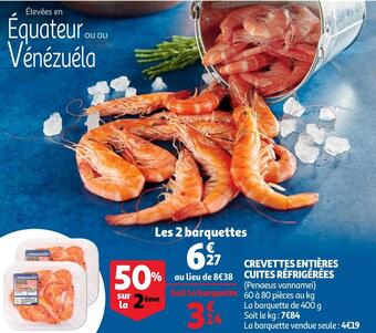 Auchan Crevettes entières cuites réfrigérées offre