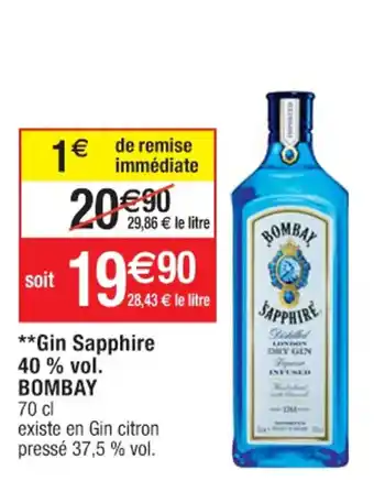 Gin Sapphire 40% vol. Bombay
