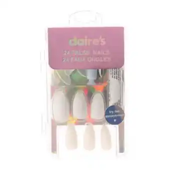 Claire's Faux ongles stiletto mats - blanc, lot de 24 offre