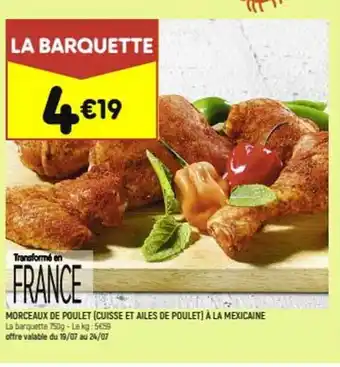 Leader Price Morceaux de poulet (cuisse et ailes de poulet) à la mexicaine offre