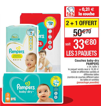 Cora x Carrefour PAMPERS couches baby-dry offre