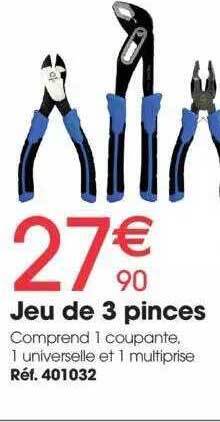 Jeu de 3 pinces