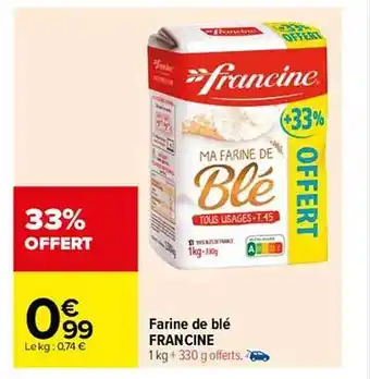 Carrefour Farine de blé francine offre