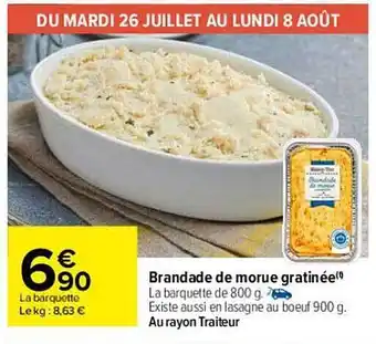 Carrefour Brandade de morue gratinée offre