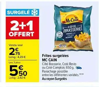 Carrefour Frites surgelées mc cain offre