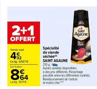Carrefour Spécialité de viande séchée saint agaûne offre