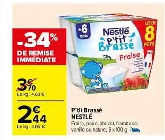Carrefour P'tit brassé nestlé offre
