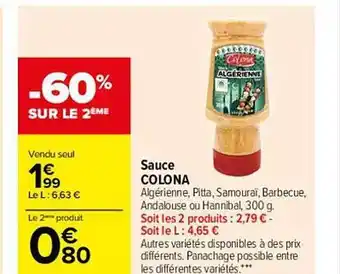 Carrefour Sauce colona offre