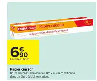 Carrefour Papier cuisson offre