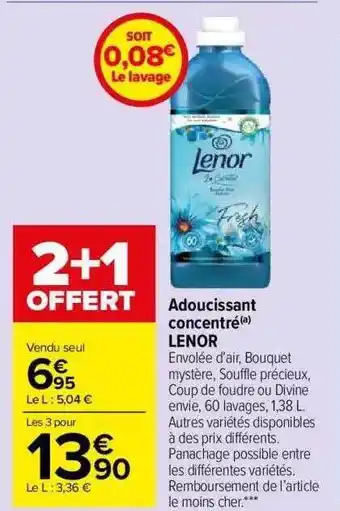 Carrefour Market Adoucissant concentré lenor offre