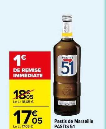 Carrefour Market Pastis de marseille pastis 51 offre