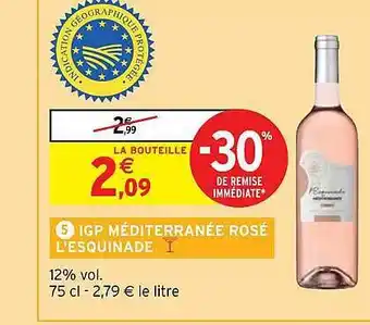 Intermarché Hyper Igp méditerranée rosé l'esquinade offre
