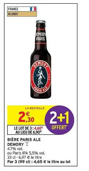 Intermarché Hyper Bière paris ale demory offre