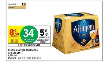 Intermarché Hyper Bière blonde d'abbaye affligem offre