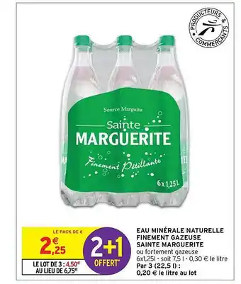 Intermarché Hyper Eau minérale naturelle finement gazeuse sainte marguerite offre