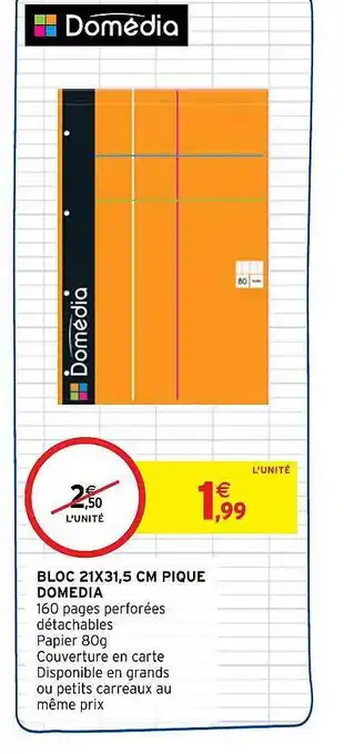 Intermarché Hyper Bloc 21 x 31,5 cm pique domédia offre