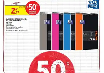 Intermarché Hyper Bloc easynotes 21 x 31,5 cm reliure intégrale oxford offre