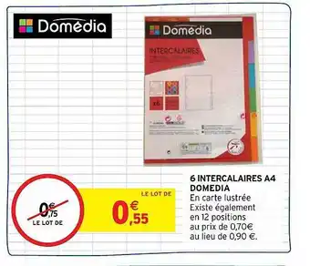 Intermarché Hyper 6 intercalaires a4 domédia offre