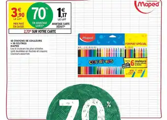 Intermarché Hyper 18 crayons de couleurs + 18 feutres maped offre