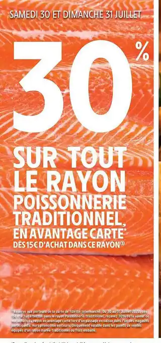 Intermarché Hyper Rayon poissonnerie traditionnel offre