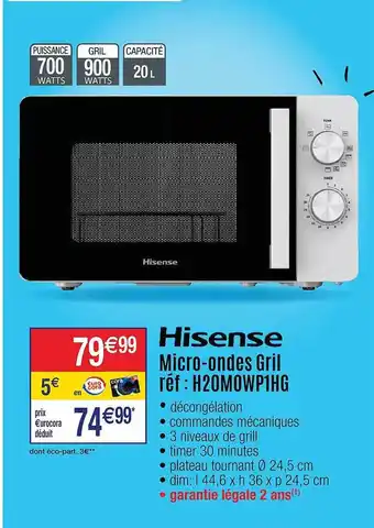 Cora x Carrefour Micro-ondes gril hisense offre