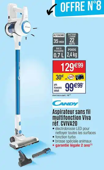 Cora x Carrefour Aspirateur sans fil multifonction viva candy offre