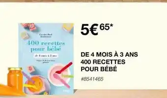 Costco De 4 mois à 3 ans 400 recettes pour bébé offre
